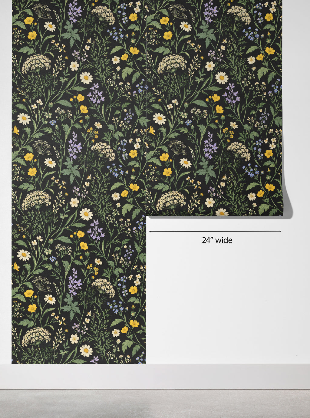 Midnight Wildflower Meadow Wallpaper