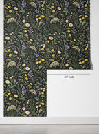 Midnight Wildflower Meadow Wallpaper