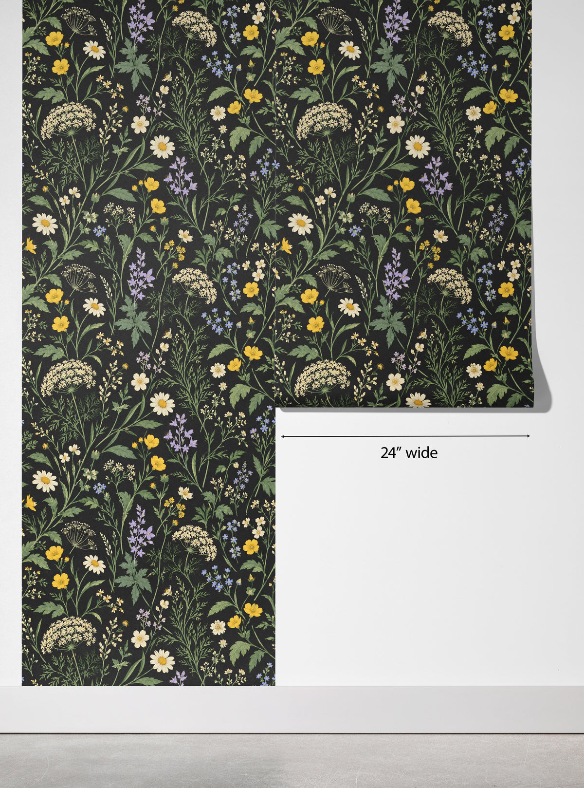 Midnight Wildflower Meadow Wallpaper