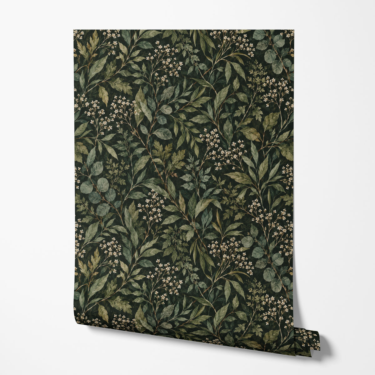 Dark Leafy Botanical Wallpaper
