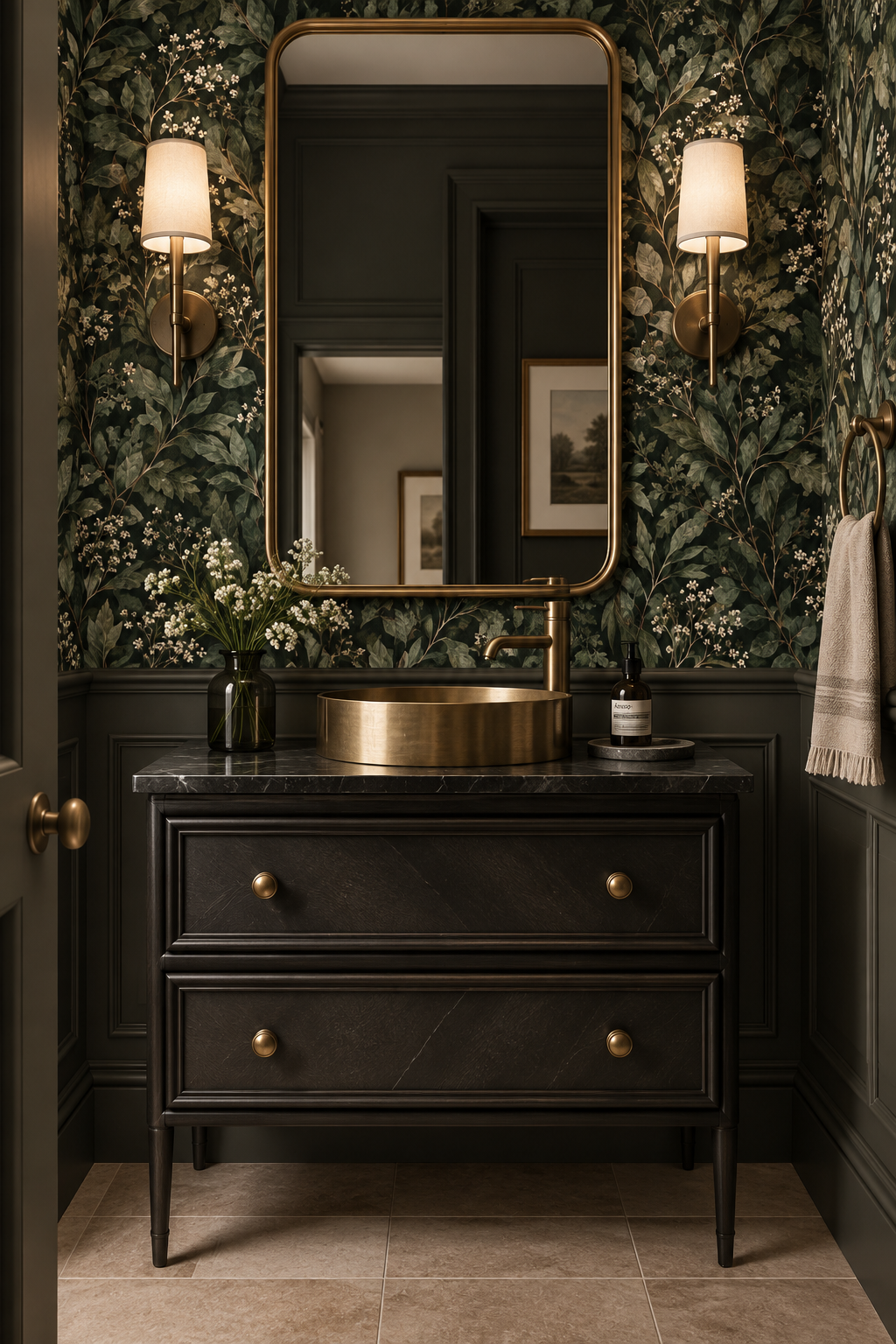 Dark Leafy Botanical Wallpaper