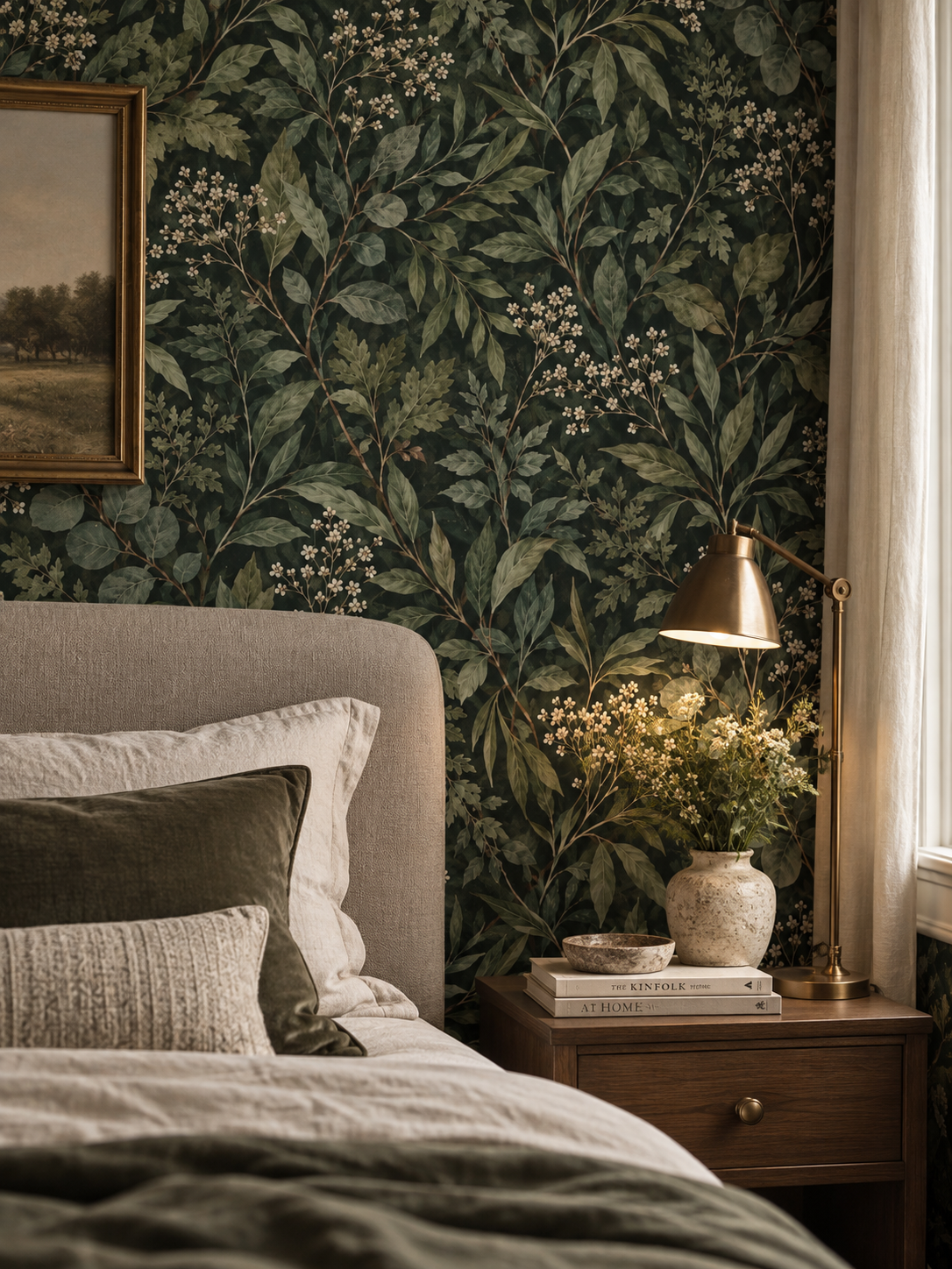 Dark Leafy Botanical Wallpaper