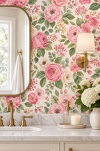 Blush Rose Garden Wallpaper