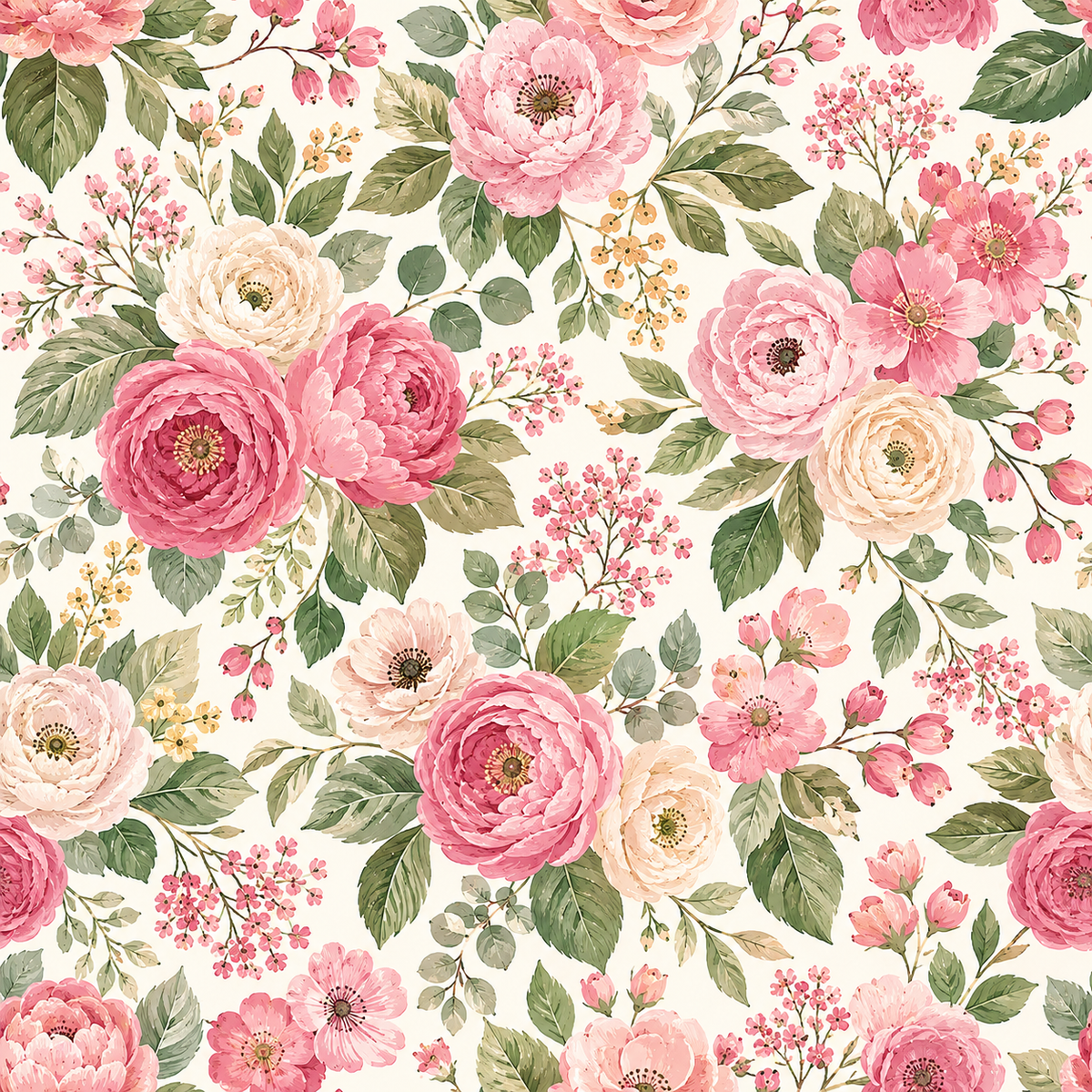 Blush Rose Garden Wallpaper