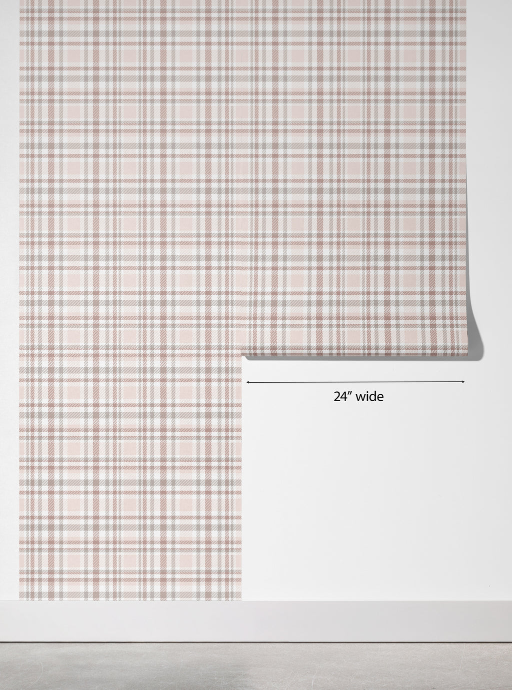 Rosewood Fine Check Wallpaper