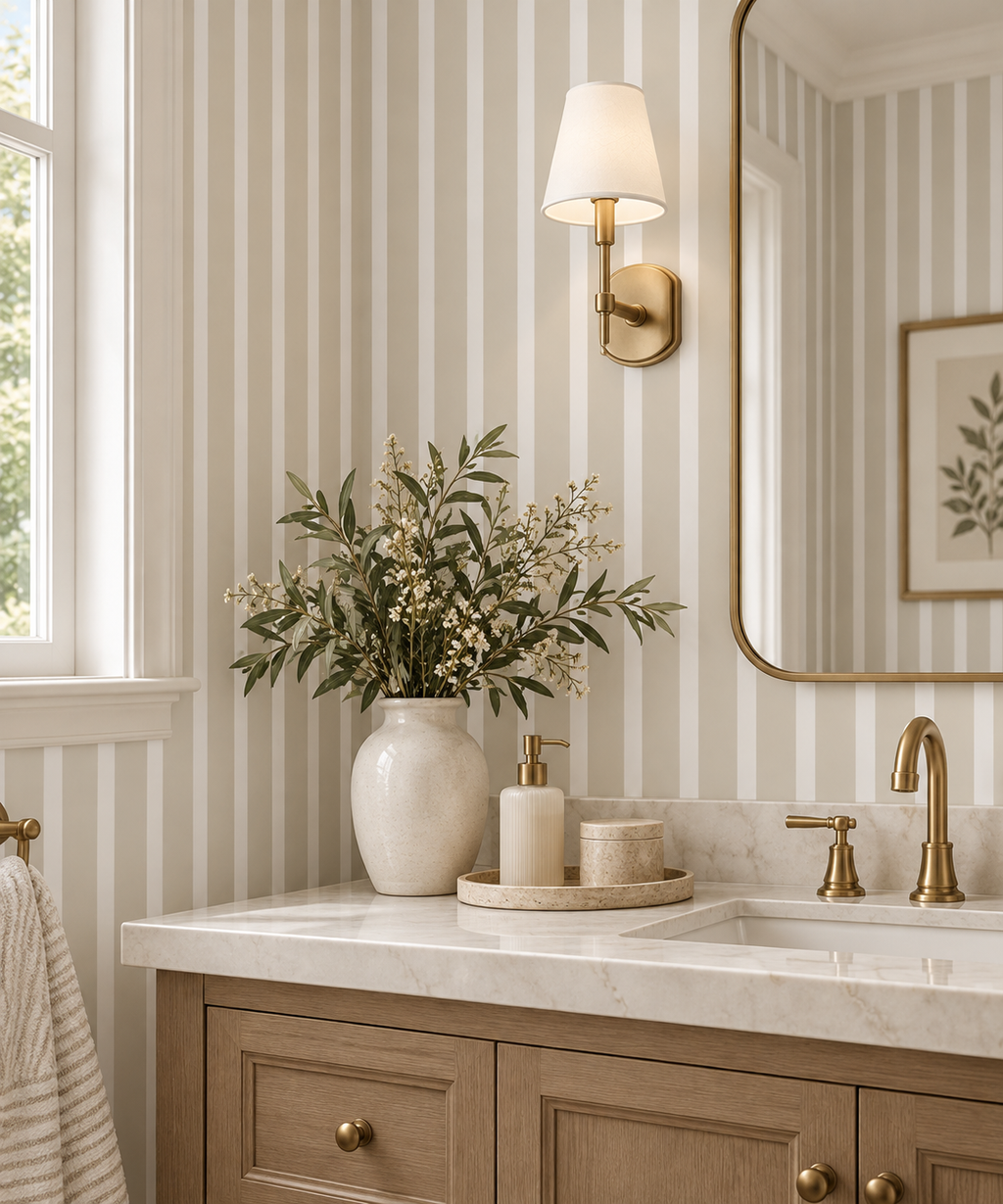 Ivory Stripe Wallpaper