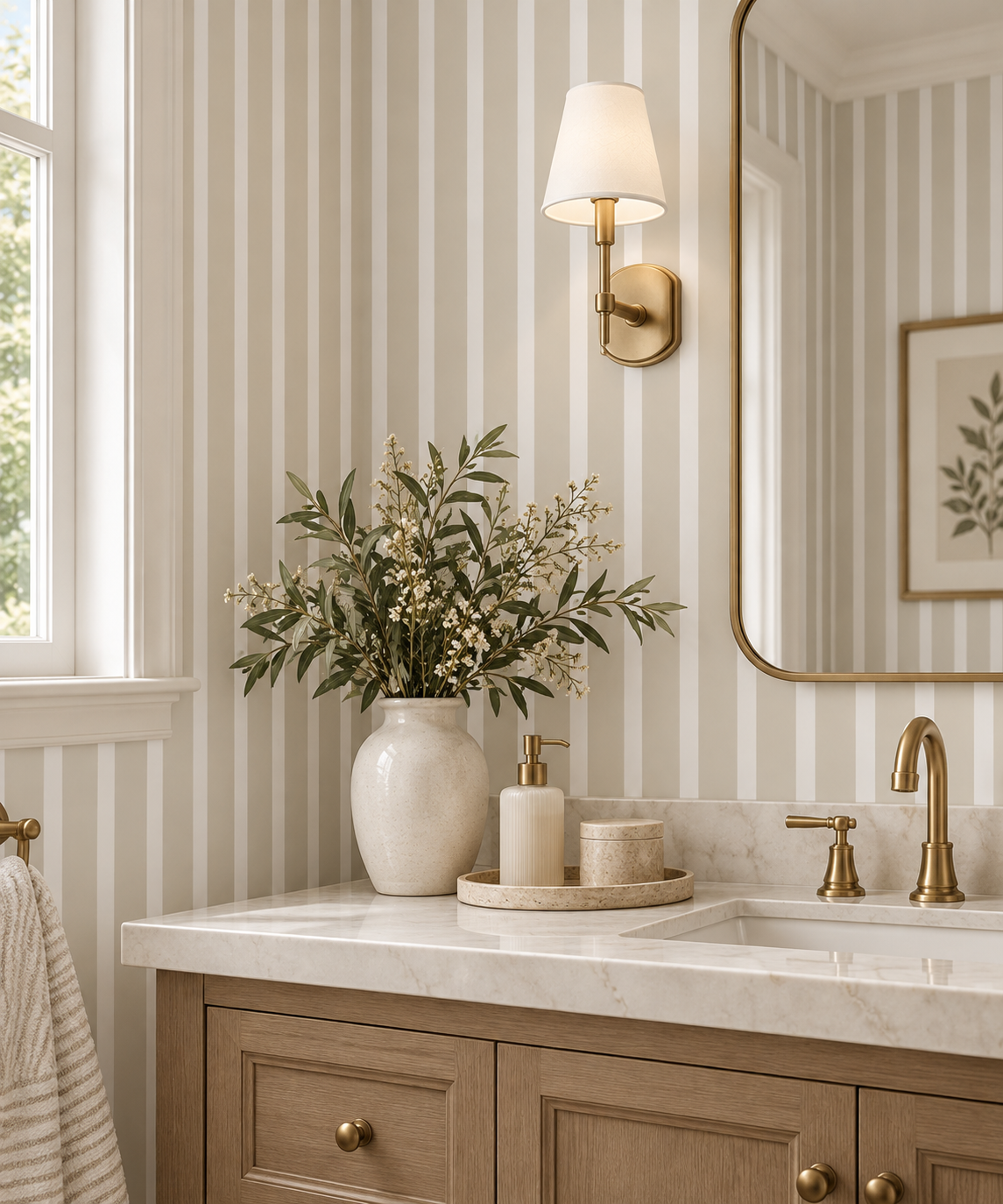 Ivory Stripe Wallpaper