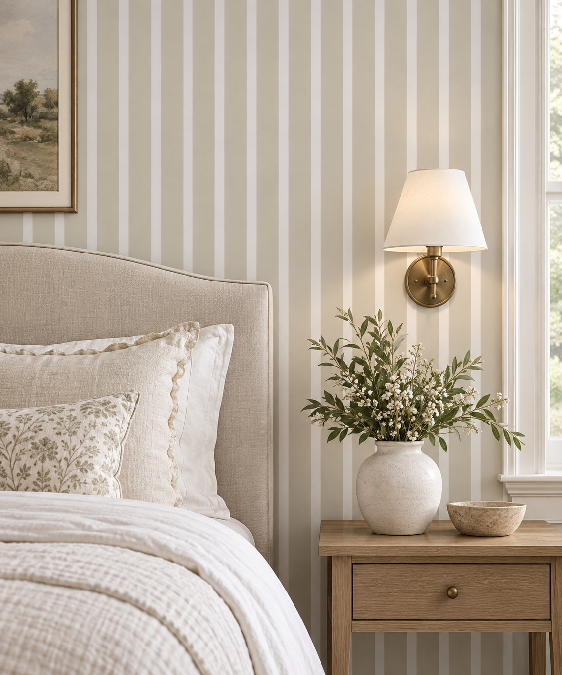 Ivory Stripe Wallpaper