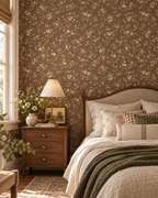 Vintage Brown Floral Wallpaper