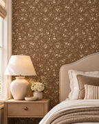 Vintage Brown Floral Wallpaper