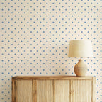 blue polka dots wallpaper, premium peel & stick, 2x6 feet 24 inchesx 72 inches, home decor