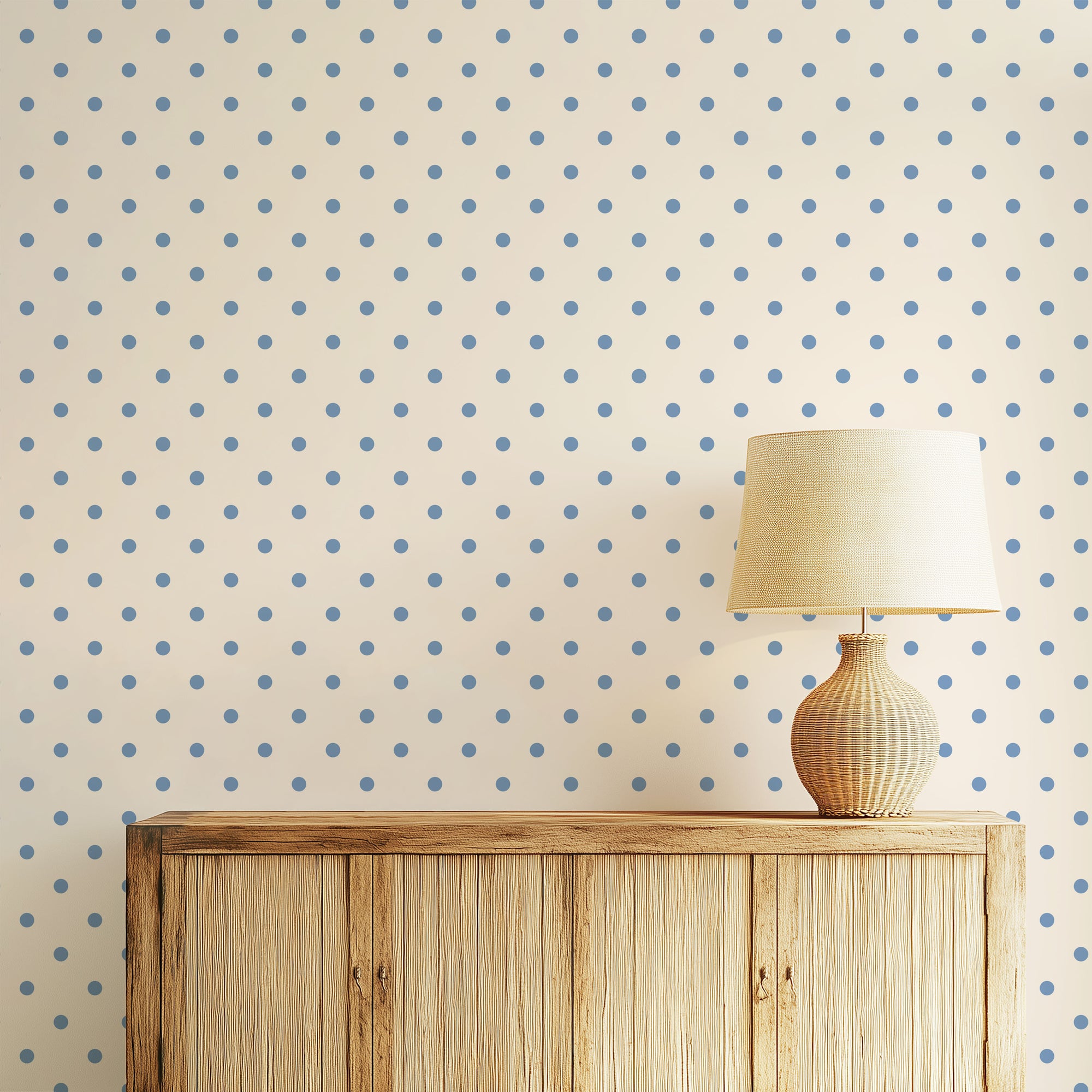 blue polka dots wallpaper, premium peel & stick, 2x6 feet 24 inchesx 72 inches, home decor
