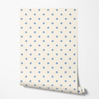 blue polka dots wallpaper, premium peel & stick, 2x4 feet 24 inches x 48 inches, home decor