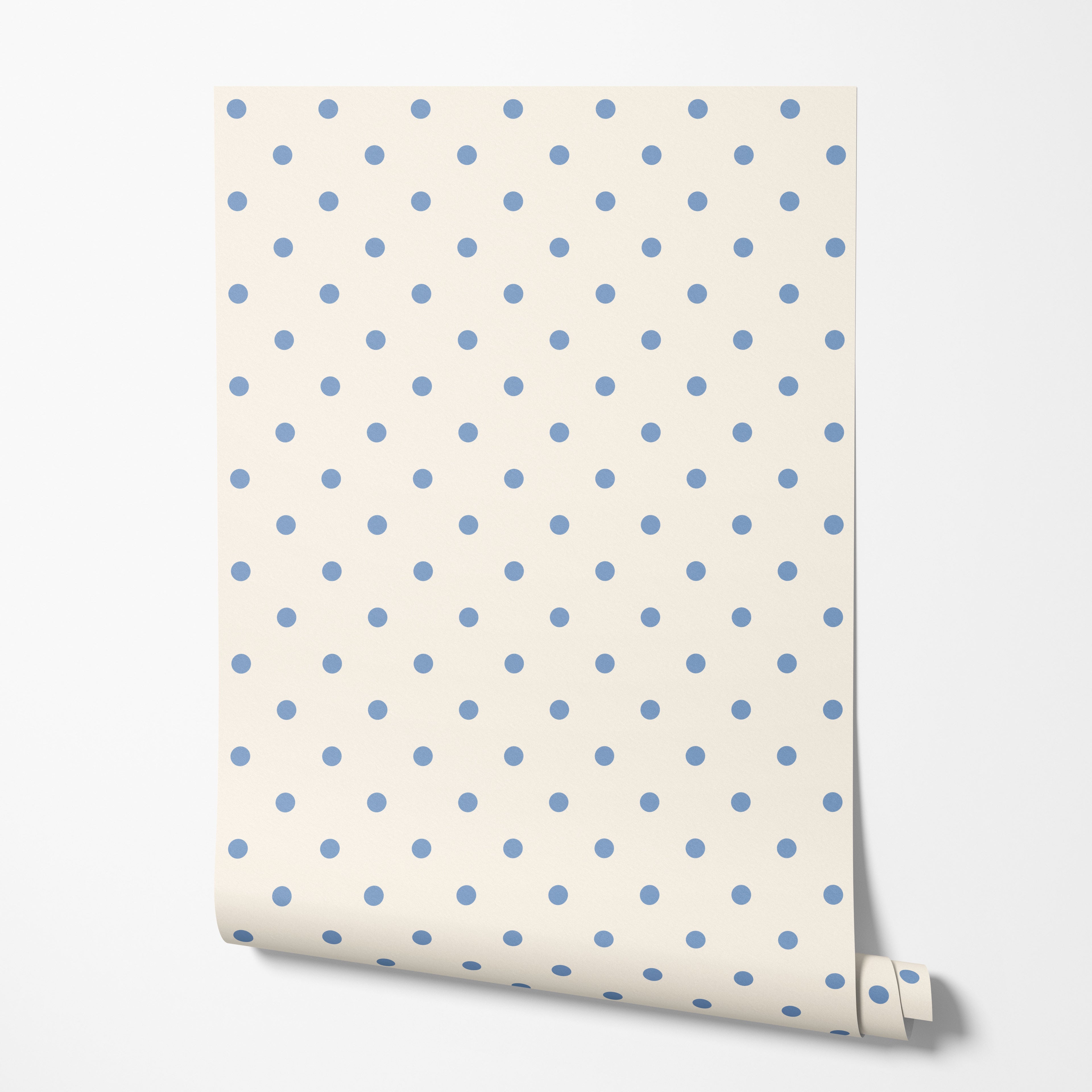 Large Blue Polka Dots Wallpaper