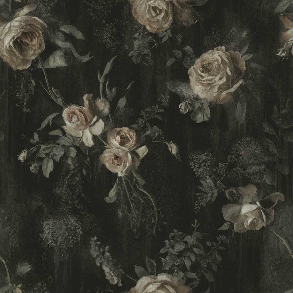 Moody Vintage Floral peel and stick wallpaper