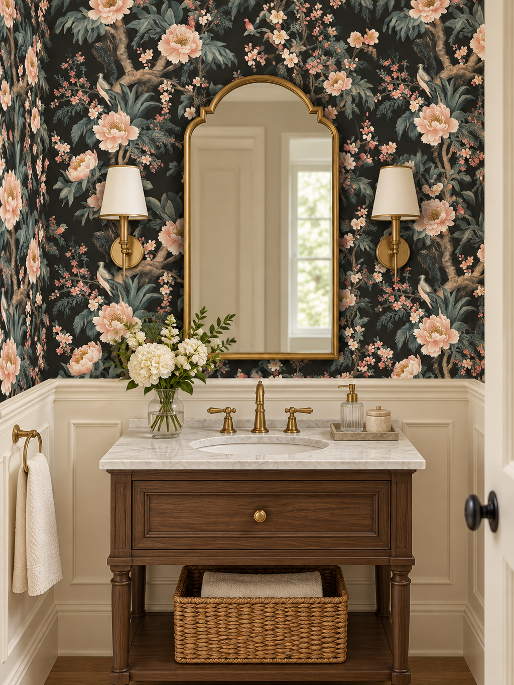 Chinoiserie Blossom peel and stick wallpaper