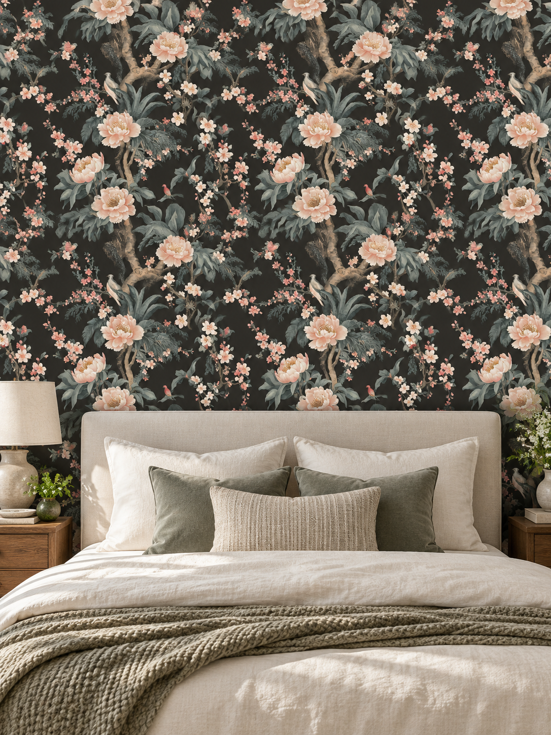 Chinoiserie Blossom peel and stick wallpaper
