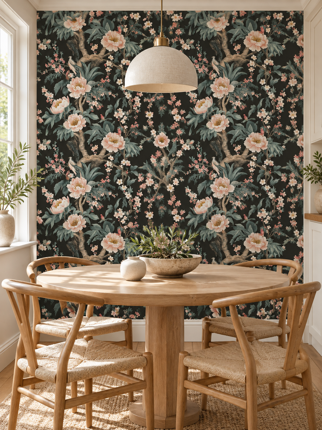 Chinoiserie Blossom peel and stick wallpaper