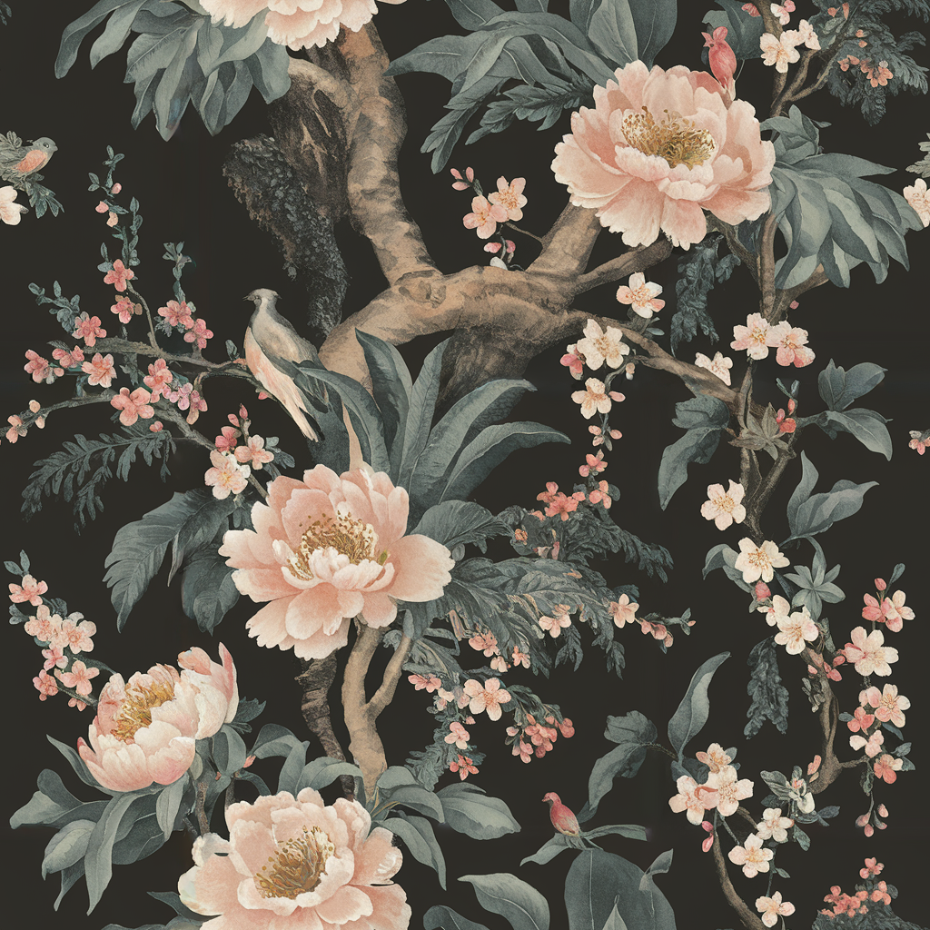 Chinoiserie Blossom peel and stick wallpaper