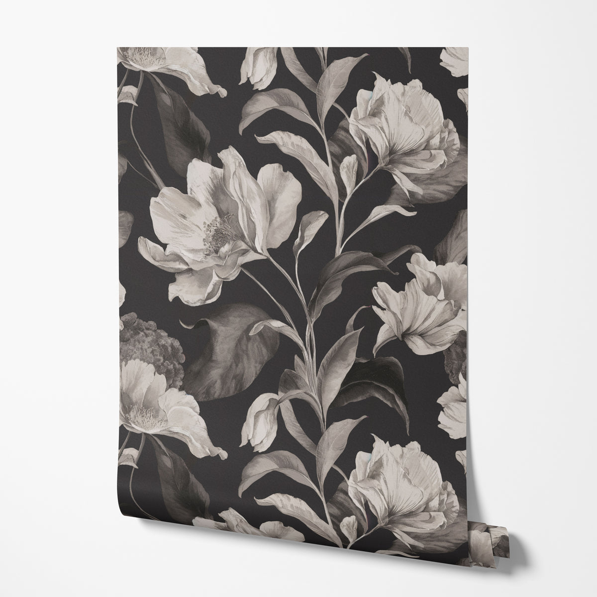 Monochrome Botanical peel and stick wallpaper