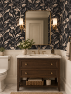 Dark Botanical peel and stick wallpaper
