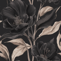Dark Botanical peel and stick wallpaper