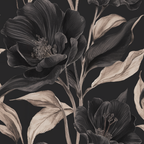 Dark Botanical peel and stick wallpaper