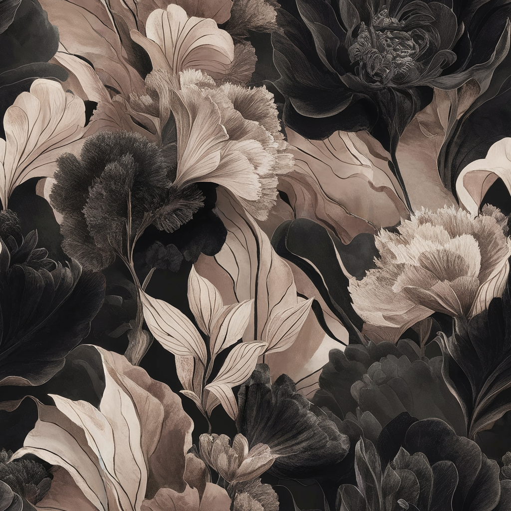 Dark Floral peel and stick wallpaper