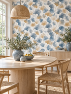Blue Ginkgo Leaves peel and stick wallpaper