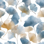 Blue Ginkgo Leaves peel and stick wallpaper