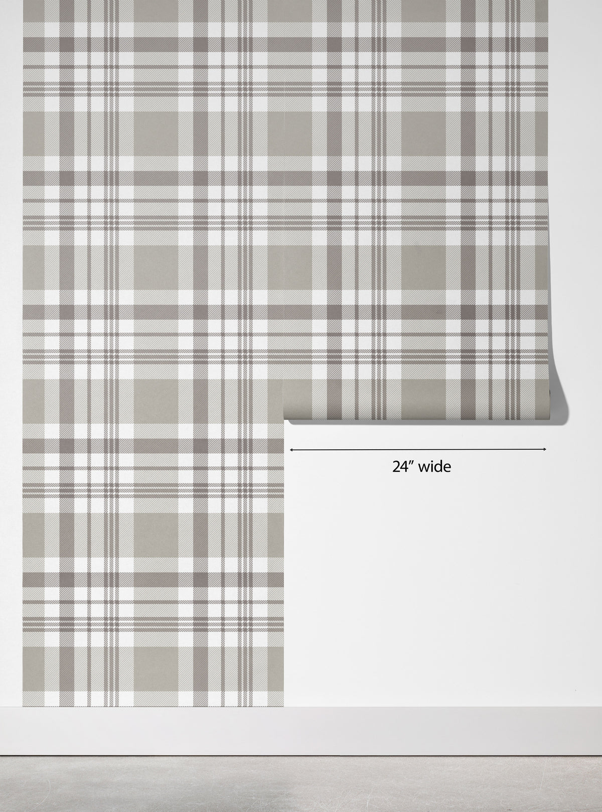 Taupe Buffalo Check peel and stick wallpaper