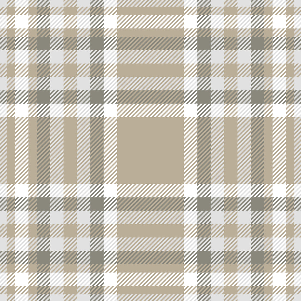 Taupe Gray Plaid peel and stick wallpaper