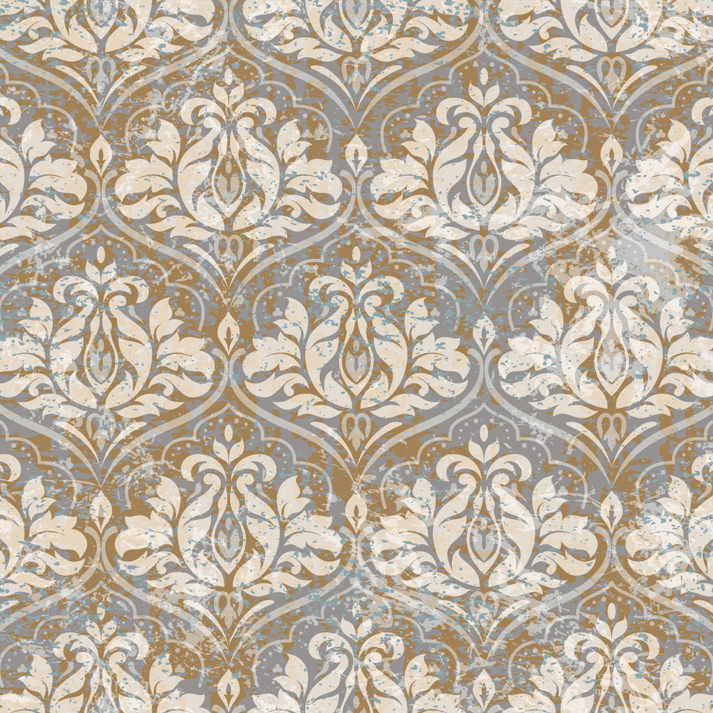 Taupe Damask peel and stick wallpaper