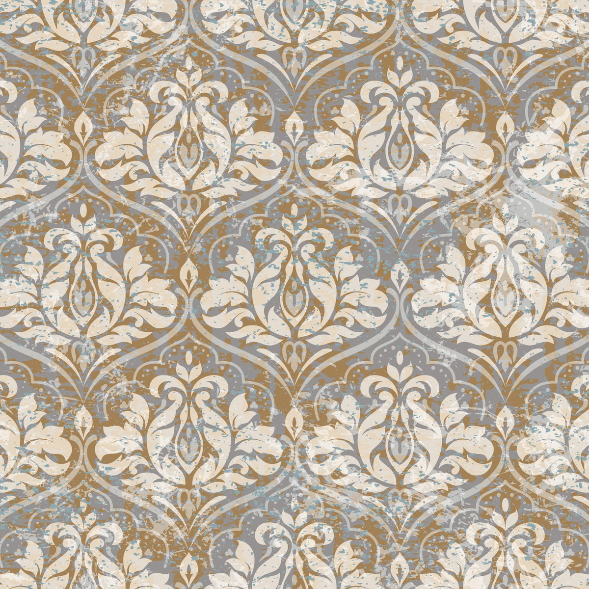Taupe Damask peel and stick wallpaper