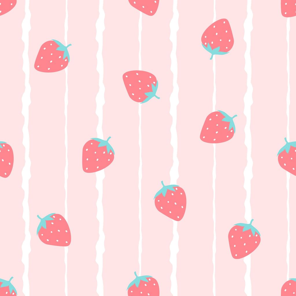 Strawberry Stripe peel and stick wallpaper