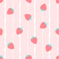 Strawberry Stripe peel and stick wallpaper