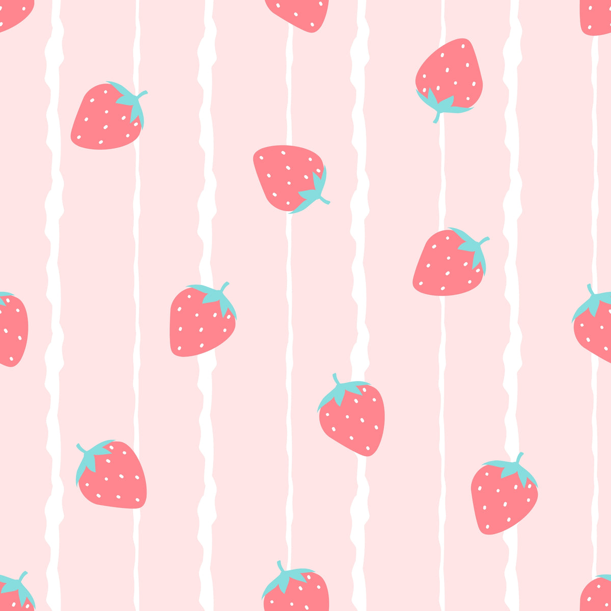Strawberry Stripe peel and stick wallpaper