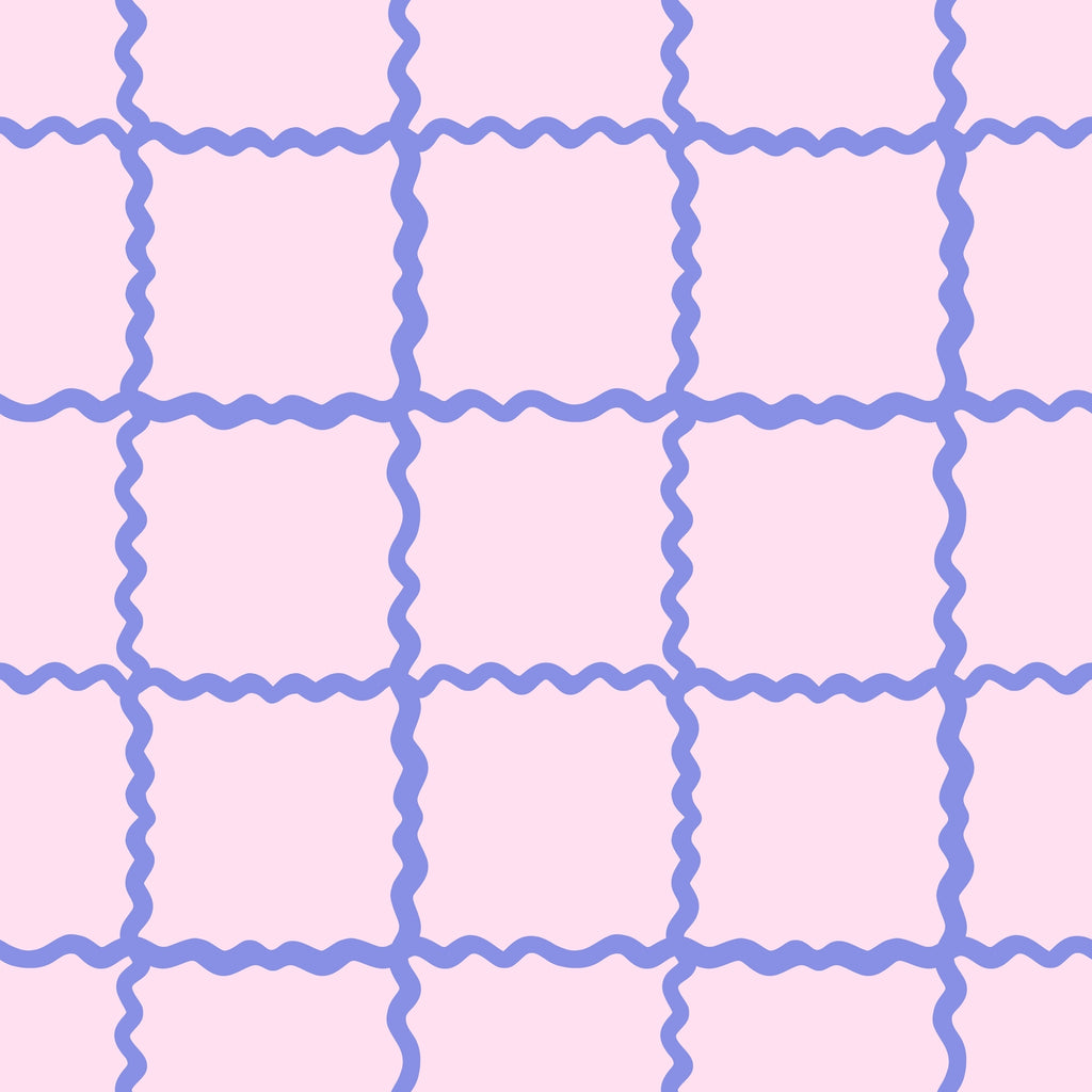 Pink Wavy Grid peel and stick wallpaper