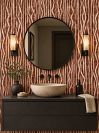 Rust Zebra Stripe peel and stick wallpaper