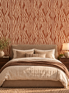 Rust Zebra Stripe peel and stick wallpaper