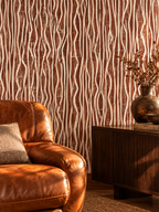 Rust Zebra Stripe peel and stick wallpaper