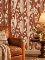 Rust Zebra Stripe peel and stick wallpaper