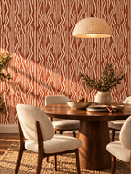 Rust Zebra Stripe peel and stick wallpaper