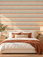 Pastel Sage Terracotta Stripe peel and stick wallpaper