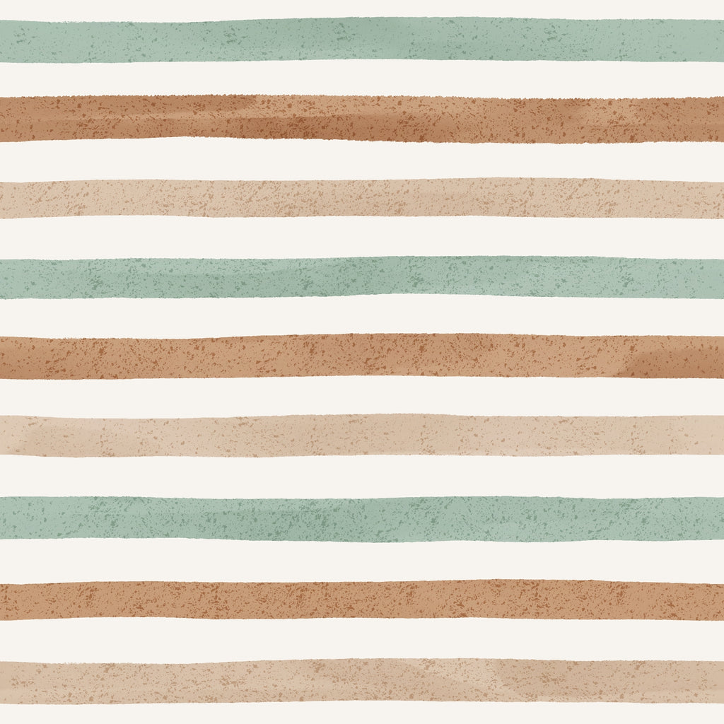 Pastel Sage Terracotta Stripe peel and stick wallpaper