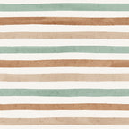Pastel Sage Terracotta Stripe peel and stick wallpaper