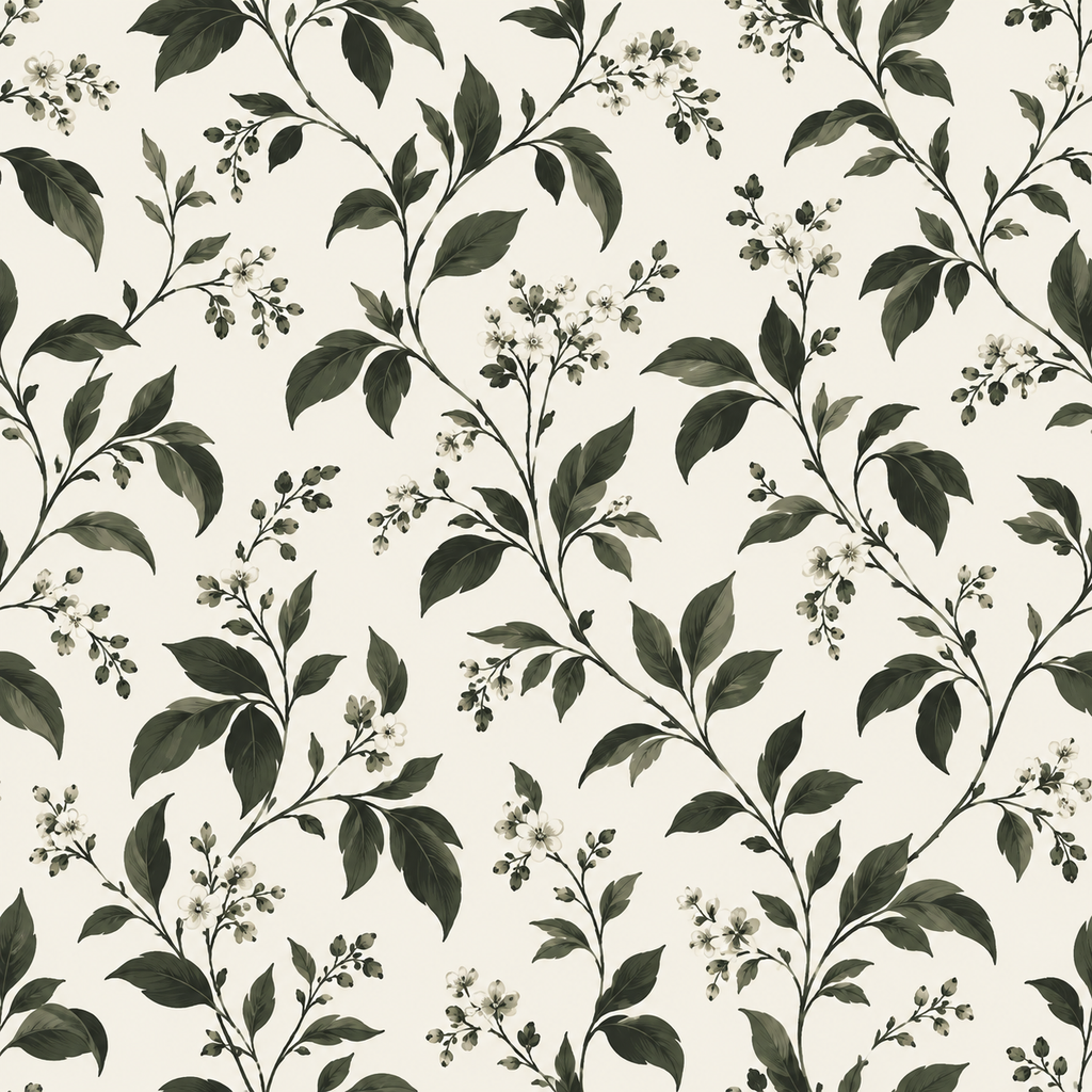 Olive Branch Cream peel and stick wallpaper