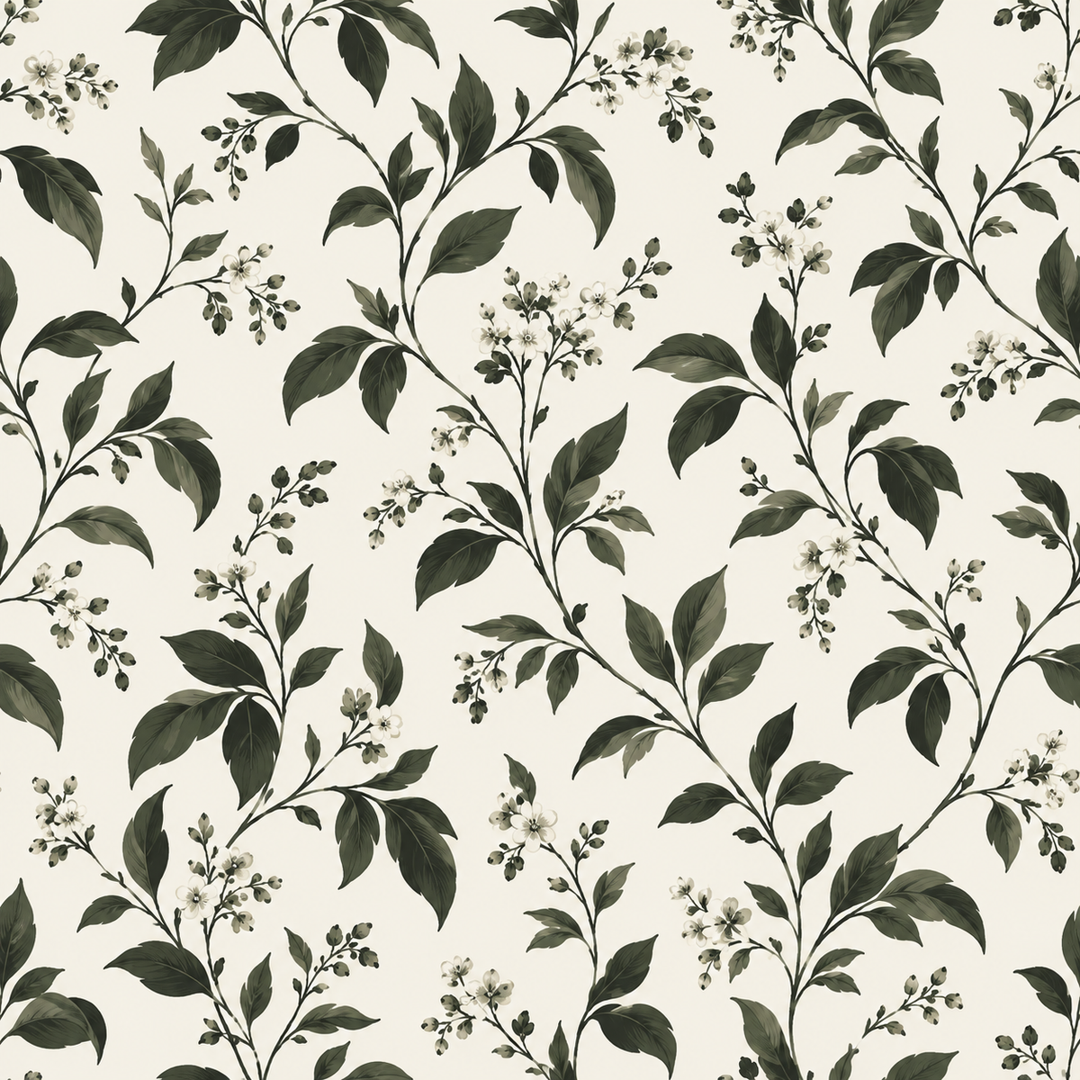Olive Branch Cream peel and stick wallpaper