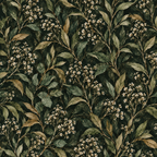 Evergreen Leaf Blossom peel and stick wallpaper