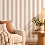 Blush Ivory Pinstripe peel and stick wallpaper